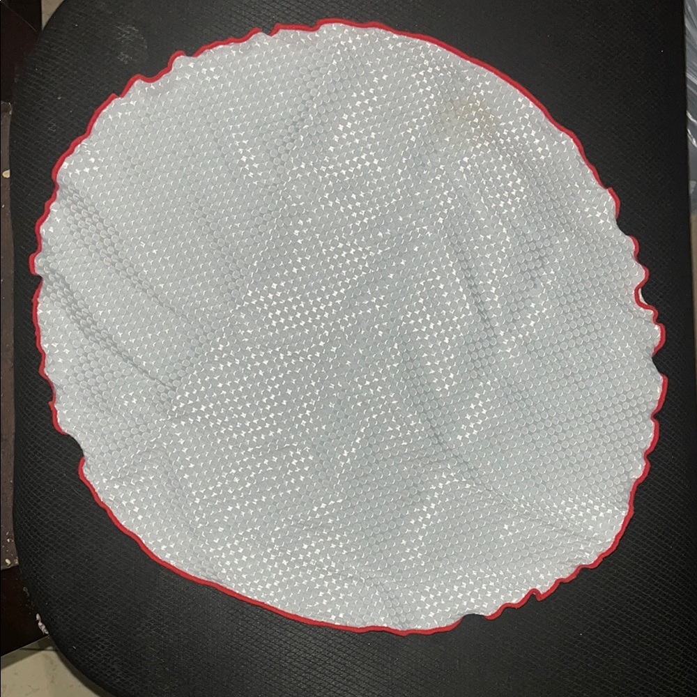 White and Red pocket square